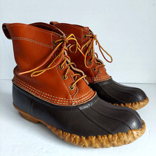 L.L. Bean Brown Bean Boots Women s Size 10 Lace Up No Lining