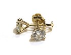 New GIA 14k yellow gold 1.13ct VS2 J K round diamond Martini stud earrings — photo 2