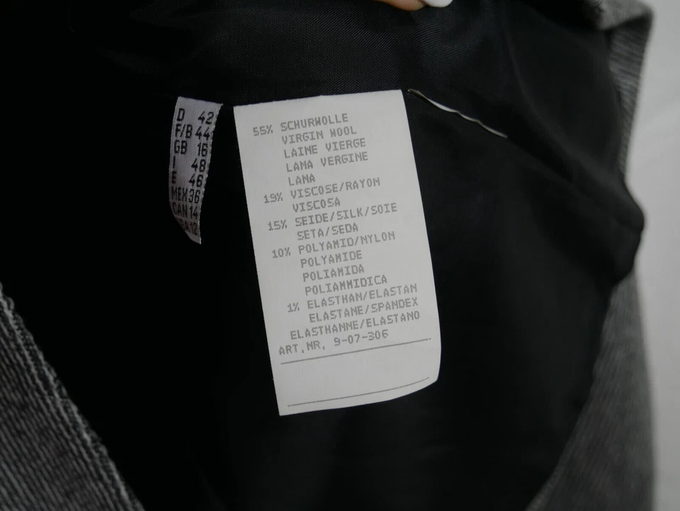 Damen BiBA Elegante Stretch Jacke Blazer mit SEIDE + SCHURWOLLE Größe 40/42 TOP! - Bild 4 von 4