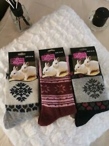 Damen Angora Schafs Woll Socken 6 Paar 30 % Angora 40% Wolle  weich und warm