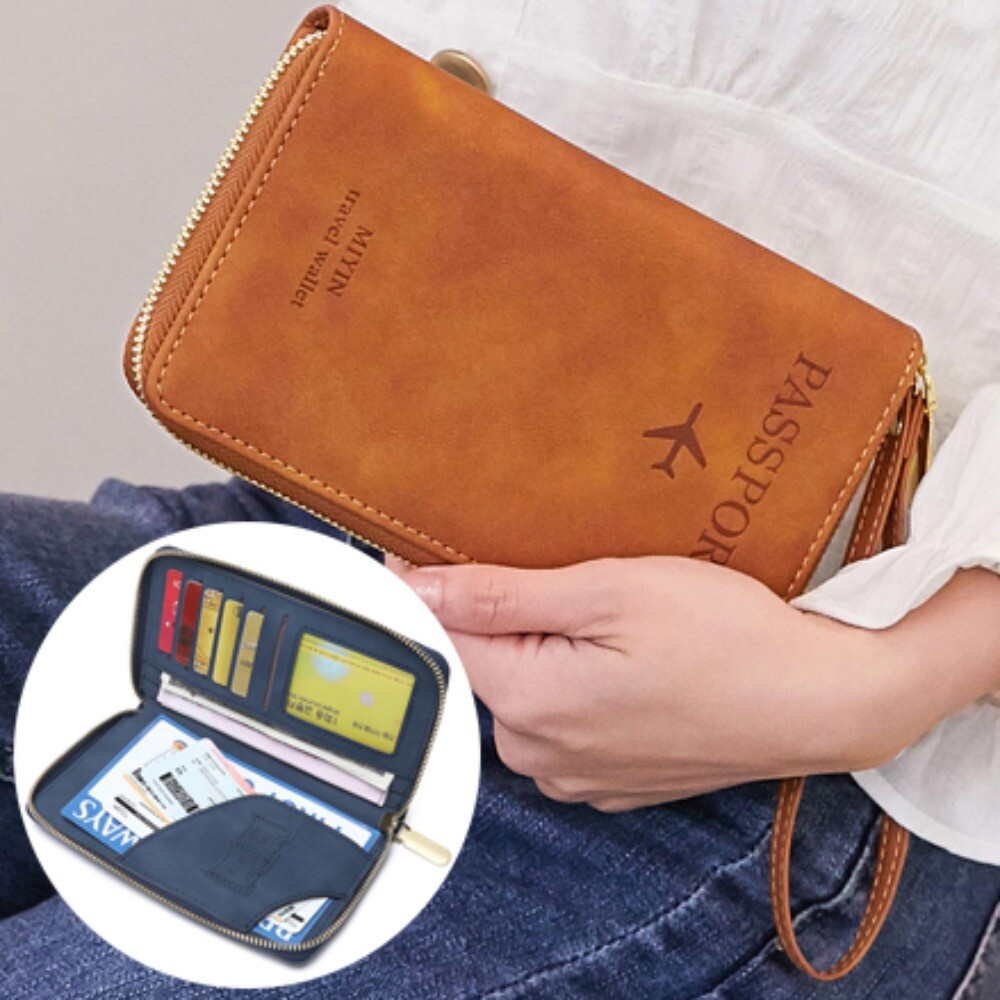 RFID Blocking Passport Holder Wristlet Anti-Theft Travel Wallet Safe Pouch  -image