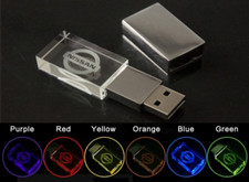 USB Flash Drive 2.0 Metal Stick Car Logo Nissan Fan Lover Driver Gift LED Light