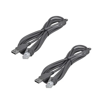 APOWETEK Lot of 2 6.6ft USB Cable for Symbol Barcode Scanner ls2208 ls4208 CBA-U01-S07ZAR