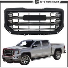 For Gmc Sierra 1500 2016-2019 Front Grille Black Gray & Bright Chrome 23496236