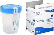 Dynarex Specimen Containers, Sterile, Tab Type, Tamper Evident, 100 Count