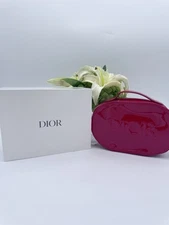 Dior Beauty Red Patent Zipped Cosmetic Pouch w/Handle Brand New In Box