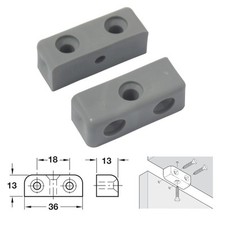 GRAU BESCHEIDENHEITSBLÖCKE Möbelverbinder Fuge Fix-It Block Schrank Regal Befestigung