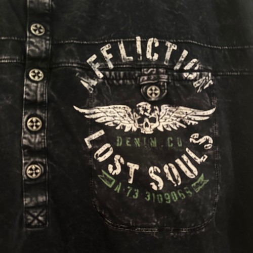 Camiseta sin mangas Affliction Live Fast para hombre 3XL negra grunge ropa de calle punk - Imagen 7 de 7