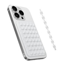 Silicone Suction Phone Case Mount - Universal Compatibility for iPhone  White