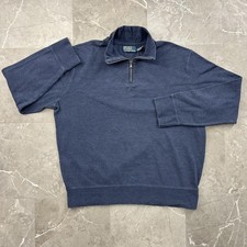 Vintage Polo Ralph Lauren Sweater Mens XL 1/4 Zip Pullover Sweatshirt Blue