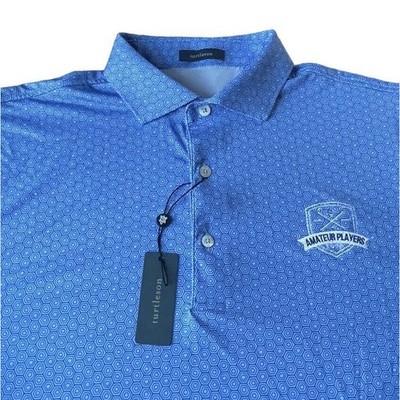 NWT Turtleson Vincent Tortoise Shell Performance Polo Amateur Players Tour Blue