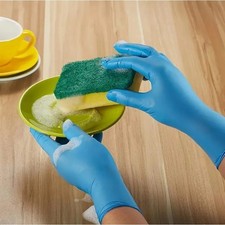 100 Pcs Medical Nitrile Exam Gloves Blue Powder Latex Free Disposable Food Safe