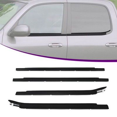 Set 4 For 2000-2006 Toyota Tundra Double Cab Weatherstrip Outer Lower Window