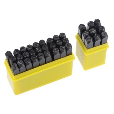 1/4'' (6mm) Buchstabe Stempel Set A-Z & 0-9 Stanzmaschine für Kunststoff Holz