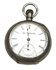Antique Elgin National Watch Co Pocket Watch Dueber Silverine Case Vintage