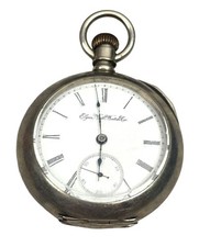 Antique Elgin National Watch Co Pocket Watch Dueber Silverine Case Vintage