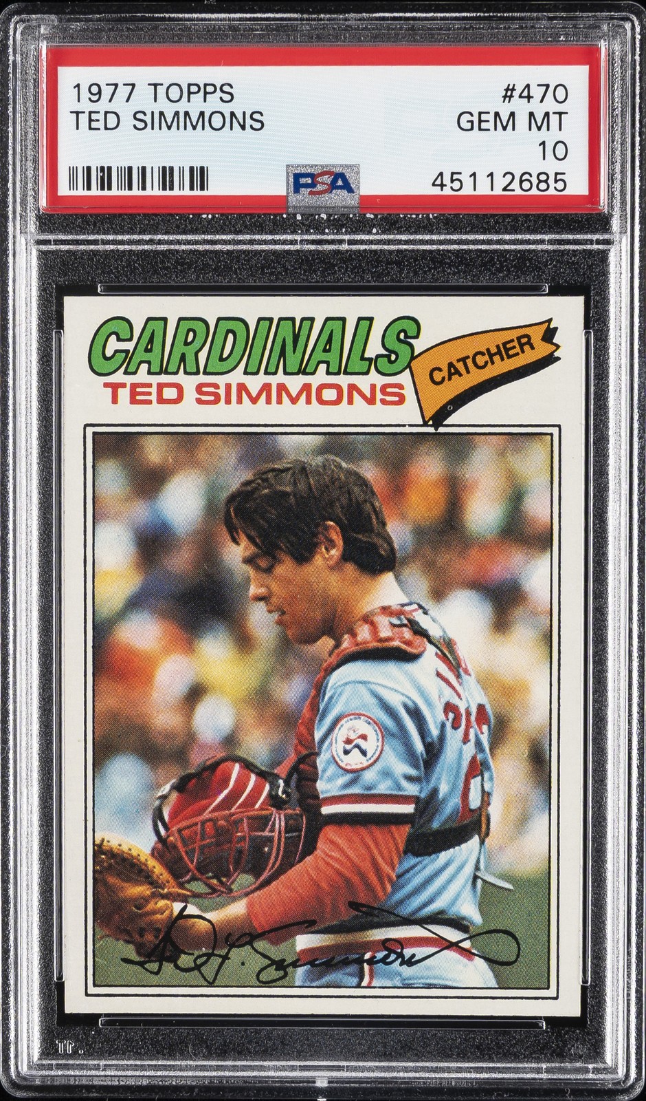 1977 TOPPS #470 TED SIMMONS PSA 10