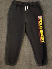Polo Ralph Lauren Sport Boys Black USA FLAG Sweat Pant Jogger Size Small Boys 7