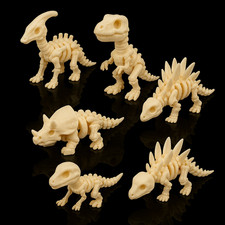 Articulated Dinosaur Skeleton Collection   6 Poseable 3D Printed Dinosaurs
