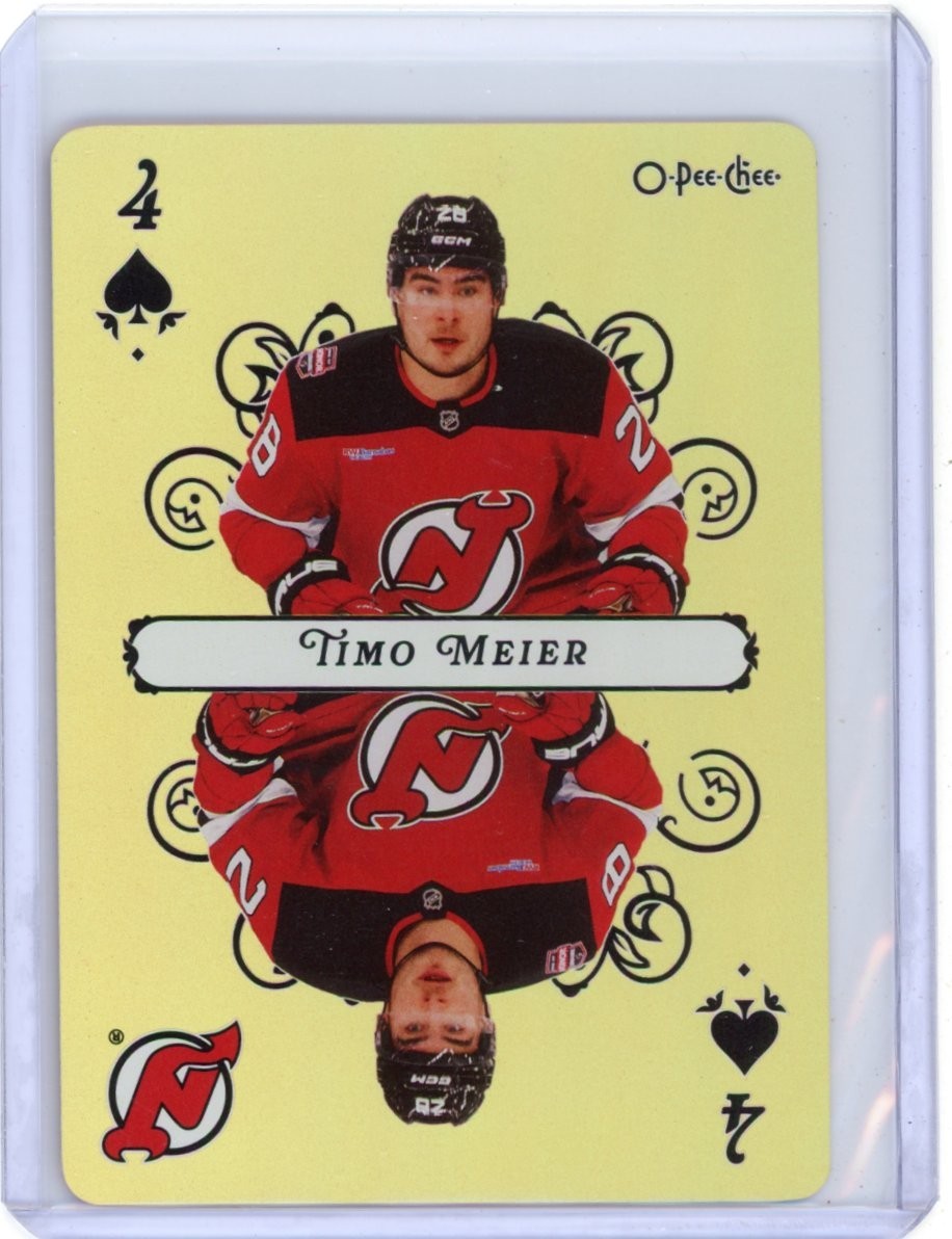 2025-26 O-Pee-Chee Timo Meier 4 Spades Playing Card - New Jersey Devils