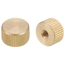 Knurled Thumb Nuts, 4pcs M3 x D10.5mm x H6mm Brass Blind Hole Knurled Thumb Nuts