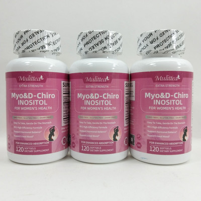 3x Myo&D Chiro Inositol 120 Softgels Each -Women's Plus OMEGA Fatty Acid 03/2027