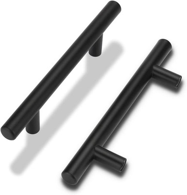 LONTAN Schrankgriffe 10 Stück schwarz 256 mm Lochabstand Edelstahl Möbelgriffe
