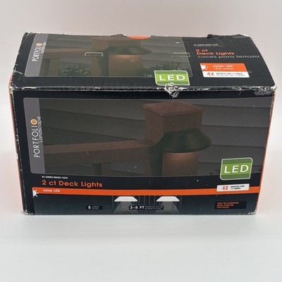Portfolio Deck Light Kit- Solar Outdoor lights- qty 2- New open box.