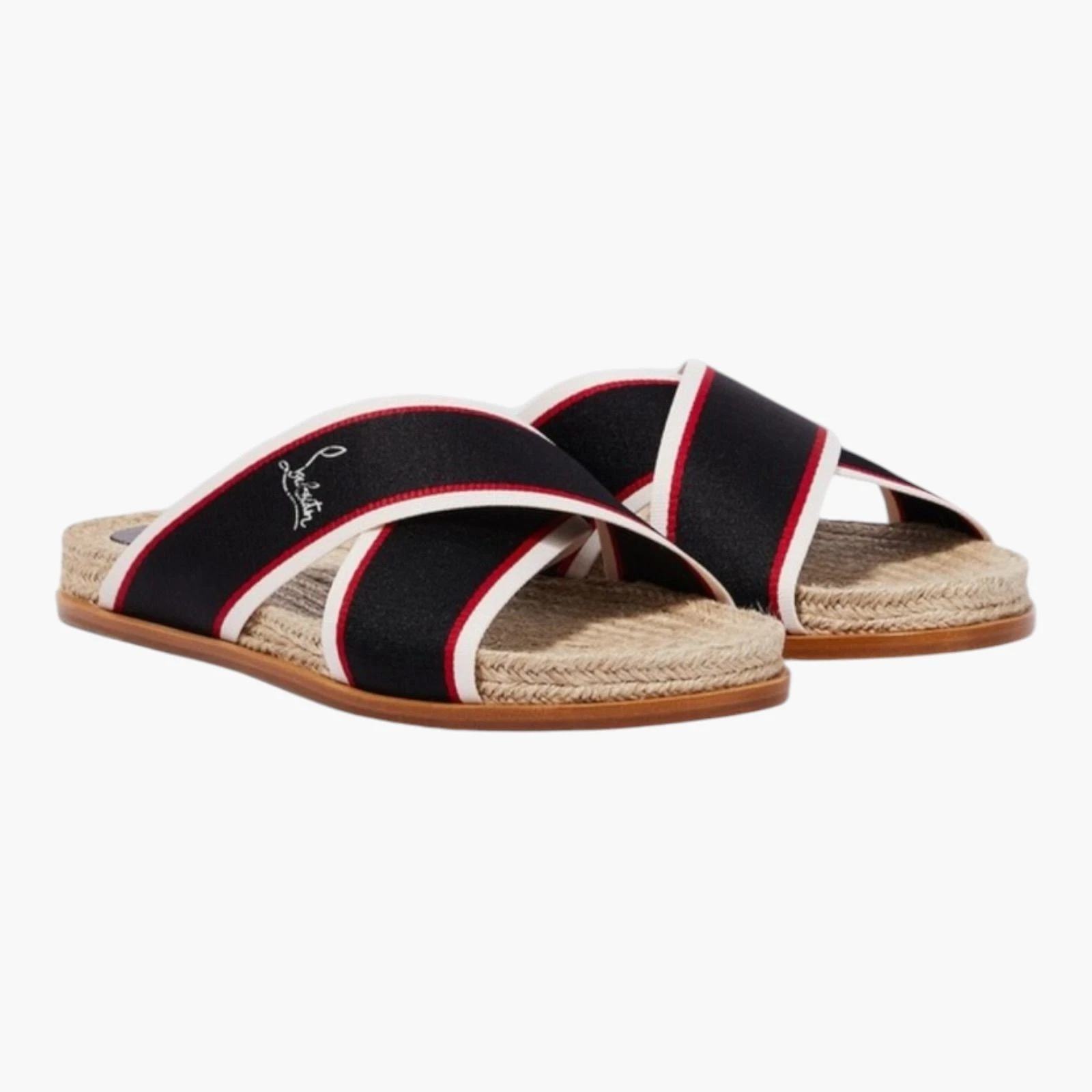Christian Louboutin — Christian Louboutin Hot Cross Slides Beige Mens EU 43 UK 9 US 10 NEW Dust Bag