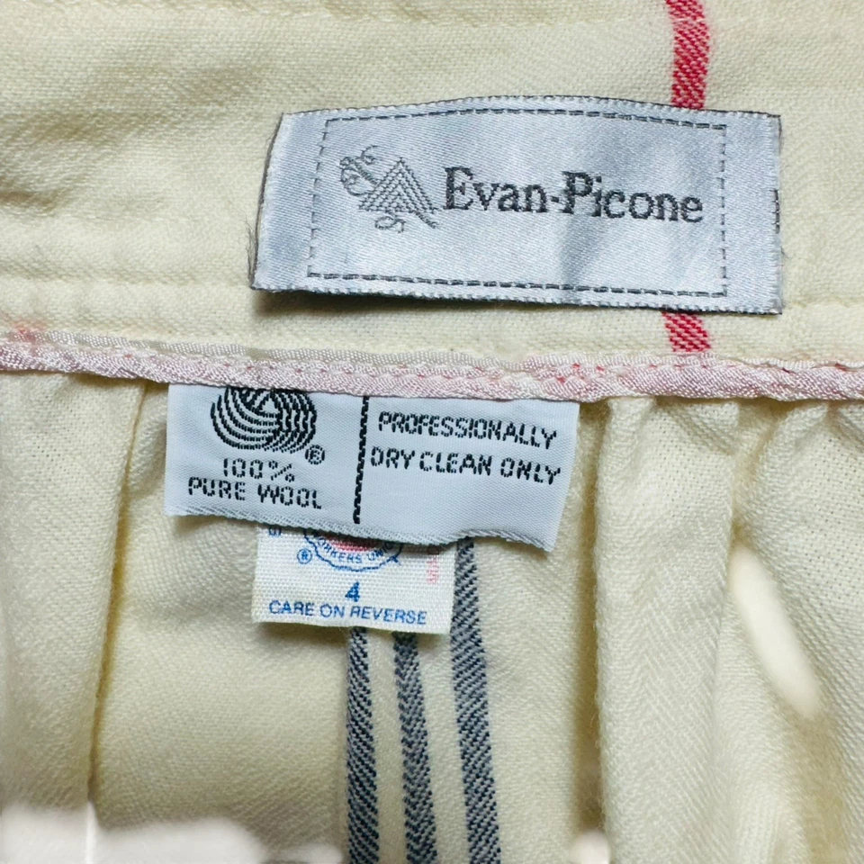 Vtg Evan Picone Skirt Women 4 Yellow Plaid Wool Pleated A-Line Maxi USA - Image 4 of 4