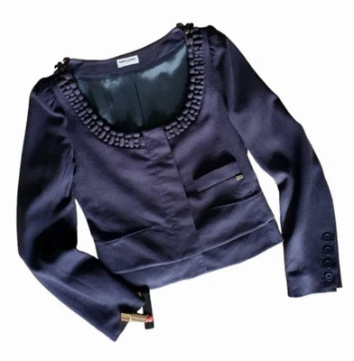 Sonia Rykiel Damen Jackett Jacke M/L Wolle Tintenfarbe - Bild 1 von 4