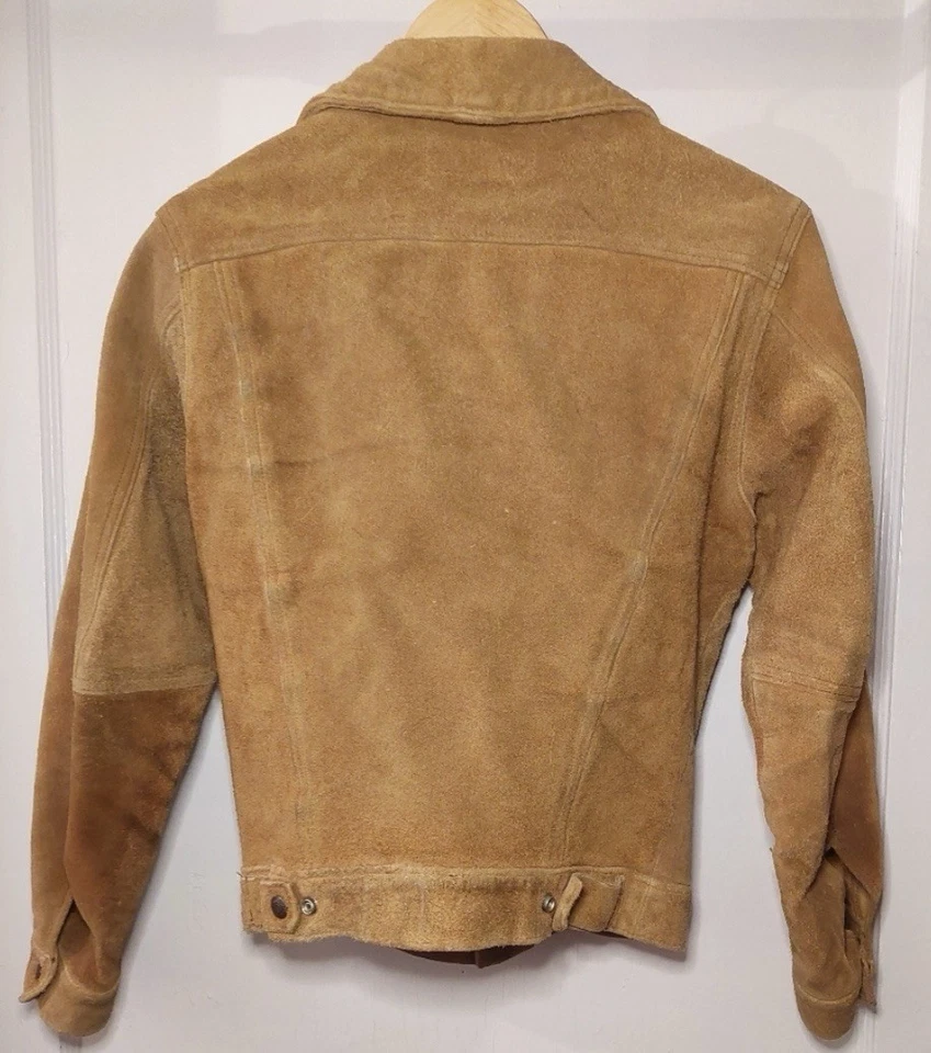 美丽复古 20 世纪 60 年代 Levi’s BIG E 麂皮绒皮夹克 - 男女通用! — 第 2/4 张图片