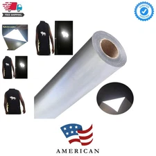 Heat Transfer Vinyl Reflective Light Gray HTV Roll, 12" x 10ft Reflective Iro...