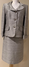 KASPER Womens Gray Black Silver Blazer Jacket Skirt Suit 2 Pc Set Outfit - 10