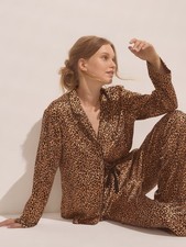 Y2K Victoria s Secret Leopard Silk Satin Pajama Set Lounge Baddie Large
