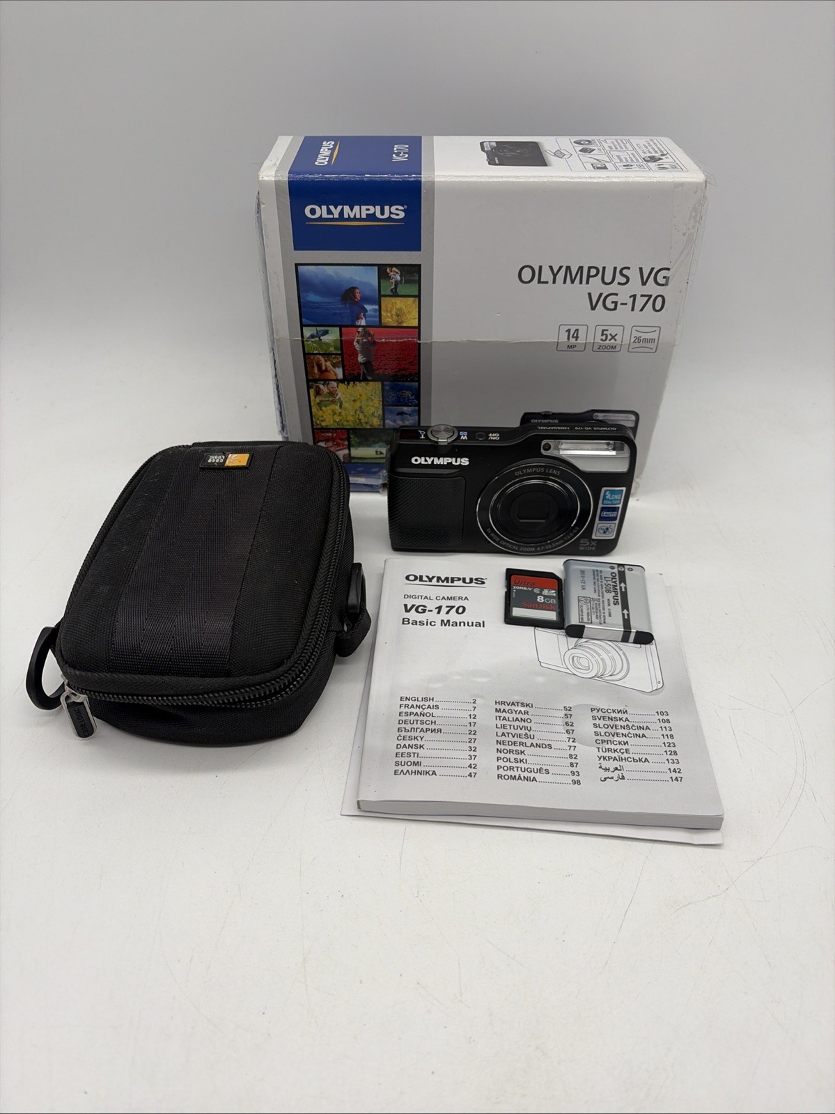 Olympus VG-170 Kamera komplett Box Hülle ohne Ladegerät