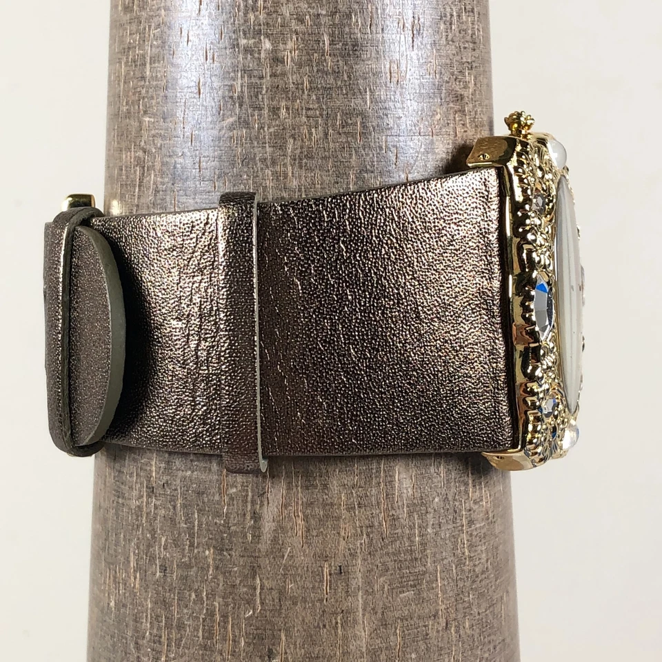 Reloj Betsy Johnson Mujer BJ2012 Vestido Piedras Preciosas Cuero Cuarzo 40mm 6 1/2" Foto 3 de 4