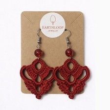 Boho Crochet Statement Earrings Handmade Jewelry Summer Festival Earrings