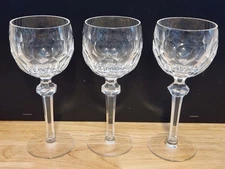 Set Of 3 Waterford Curraghmore Goblet Wine Hock Glass 7 1/2” Tall 