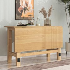 Farmhouse Extendable Dining Table w/ Drop Leaf - Solid Rubberwood for 4, White