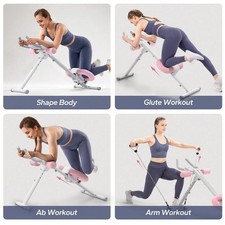 Ab Machine Adjustable Core Workout Equipment Home Gym Foldable Ab Trainer