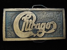 QB13168 VINTAGE 1970s CHICAGO BAND MUSIC COMMEMORATIVE BELT BUCKLE