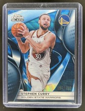 2025-26 Topps Chrome Black Stephen Curry Blue Wave Refractor #/150 Warriors