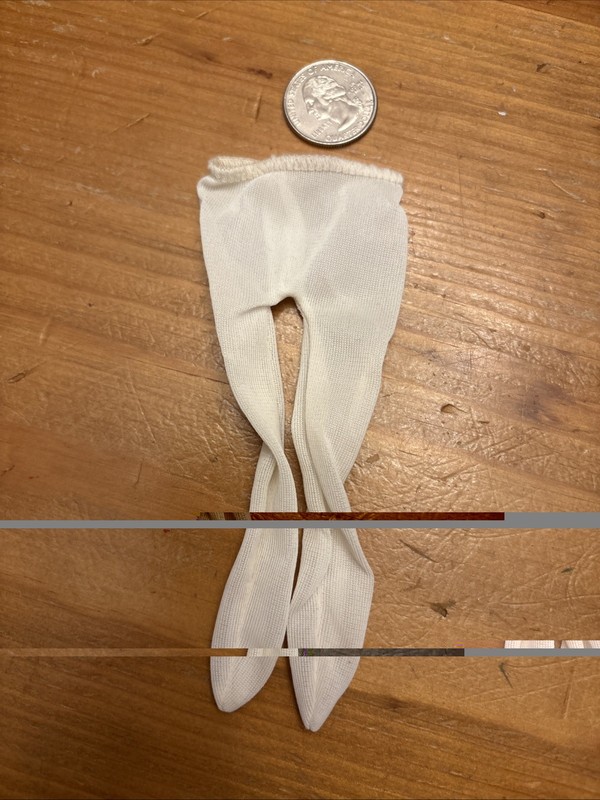 Vtg White Nylon Doll Stockings 5”. No Markings