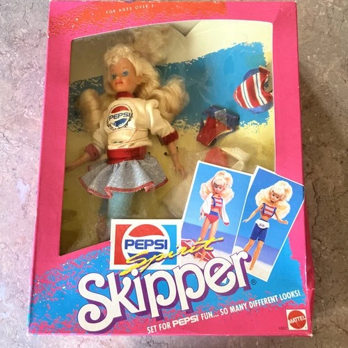 Vintage 1989 Pepsi Spirit Skipper Barbie Doll & Accessories
