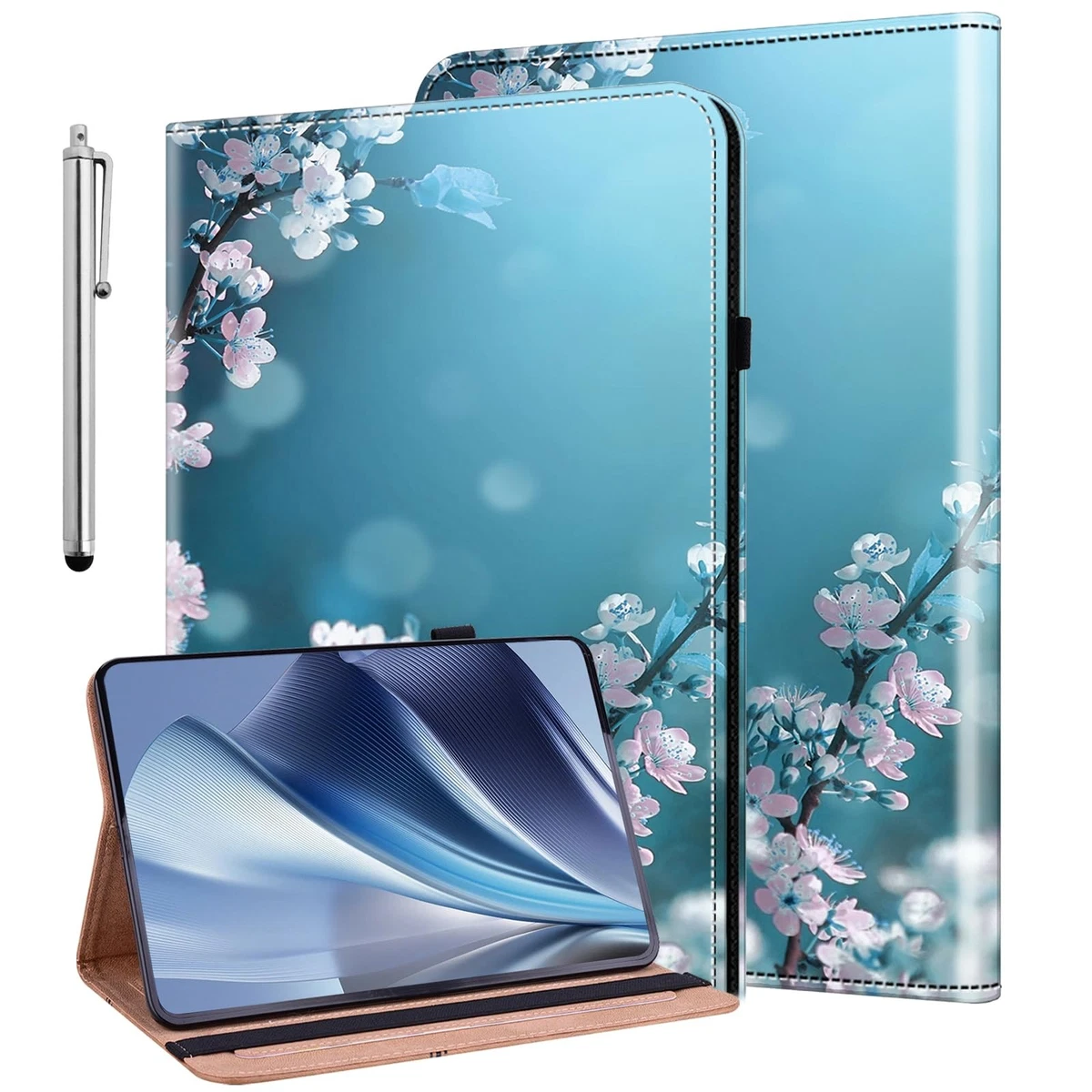 Samsung A9+Tablet Case Flip Wallet Stylus Holder Shockproof - Plum Blossom
