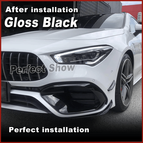 Para Benz W118 C118 CLA45 AMG 20-23 negro brillante divisor delantero aletas Canards - Imagen 5 de 12