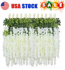 12/24 Artificial Wisteria Vine Ratta Hanging Garland Silk Flowers Wedding Decor