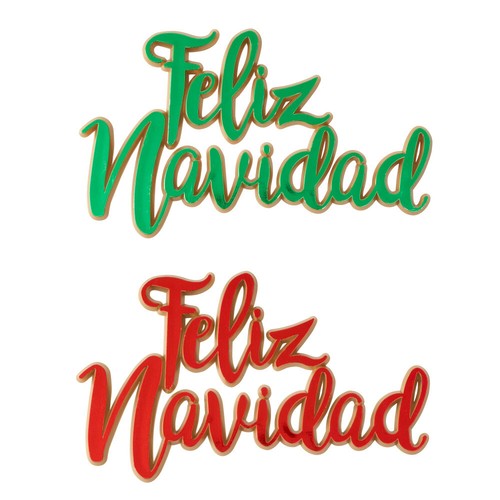 Feliz Navidad Cake Layon (2 Pieces) Winter themed Cake Decor