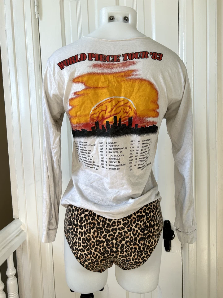 Vintage 1983 Iron Maiden World Piece Tour Long Sleeve T Shirt 80s Metal Rare SM - Image 4 of 4
